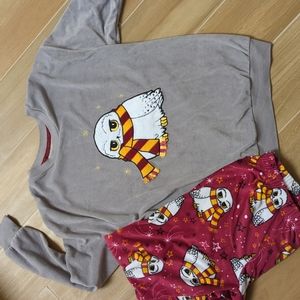 Fuzzy soft Harry Potter Hedwig Pajama Set. M